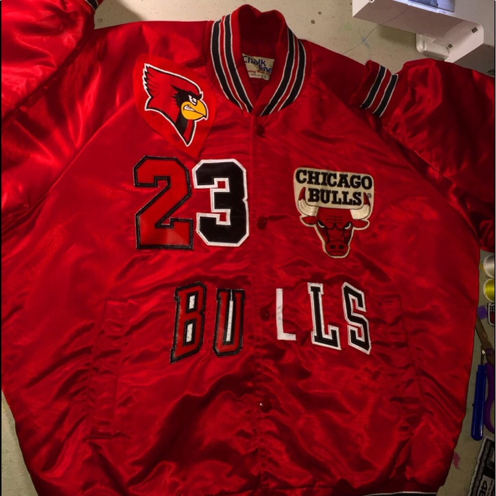 custom chalk line satin jacket